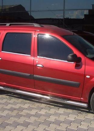 Боковые трубы (2 шт., нерж.) 51 мм, голые трубы для dacia logan mcv 2004-2014 гг