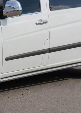 Бічні труби bb001 (2 шт., нерж.) d42, коротка/середня бази для mercedes vito w639 2004-2015рр