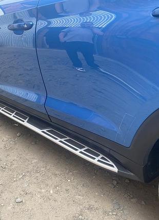 Боковые пороги оригинальный дизайн v1 (2шт) для hyundai tucson tl 2016-2021 гг