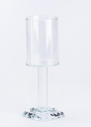 Подсвечник декоративный стеклянный 20 см на одну большую свечу