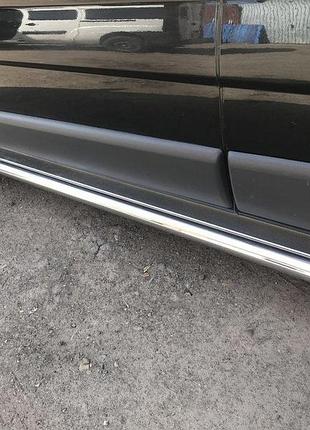 Боковые пороги premium (2 шт., нерж.) 42 мм, короткая база для nissan primastar 2002-2014 гг