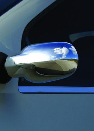 Накладки на зеркала полные (2 шт) omsaline - итальянская нержавейка для renault logan i 2005-2008 гг