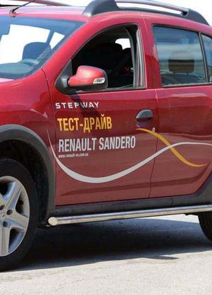 Боковые трубы bb001 (2 шт, нерж) 42 мм для renault sandero 2013-2024 гг