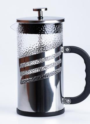Чайник заварочный с фильтром френч пресс 1л серебристый