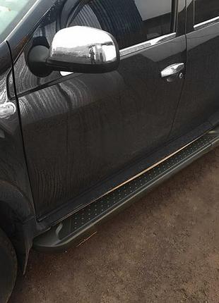 Боковые пороги allmond black (2 шт., алюминий) для renault duster 2008-2017 гг