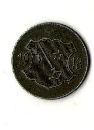 Німеччина - німеччина 10 пфенінгів 1918 нотгельд залізо no9122 фото