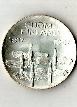 Фінляндія 10 марок 1967 рік 50 років незарежності   срібло 23.7  гр. №1567