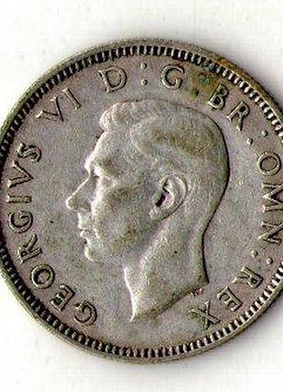 Велика британія › король георг vi 1 шилінг 1943 рік срібло №559