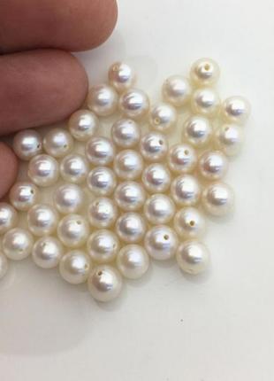 Пресноводный жемчуг 6.3 - 7 мм  просверлены полностью