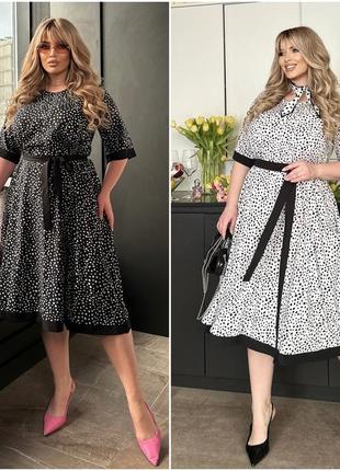 Очень красивое платье софт с короткими рукавами миди размеры батал