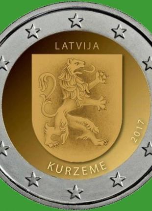 Латвія - латвия 2 евро 2017 г. историческая область курземе .  №1677