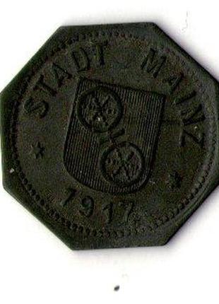 Німеччина - германия 10 пфеннингов 1917 нотгельд цинк  №319