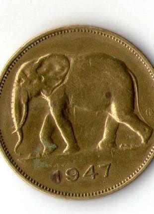 Бельгийское конго 5 франков 1947 год №756