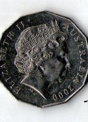 Австралия › королева елизавета ii › 50 центов, 2000 смена тысячелетия - 2000 год  №14082 фото