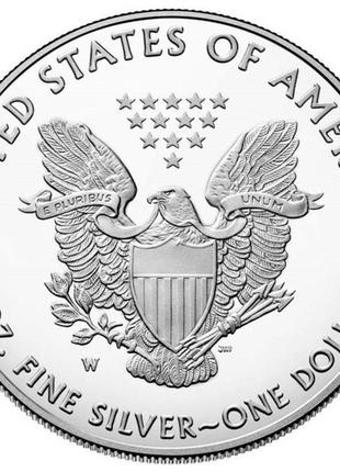 Сша 1 доллар, 2009 американский серебряный орёл серебро 0.999, 31.1g, ø 40.6mm №6333 фото