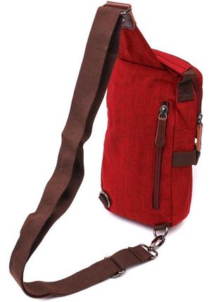 Стильная плечевая сумка для мужчин из плотного текстиля vintage 22189 бордовый2 фото