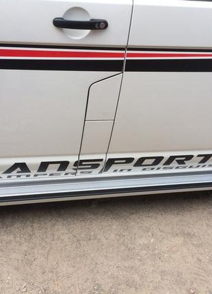 Бокові пороги rainbow (2 шт., алюміній) довга база для volkswagen t6 2015-2024, рр