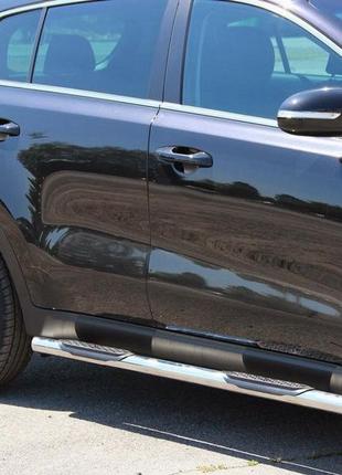 Бічні труби bb002 (2 шт., нерж) для kia sportage 2015-2021 рр
