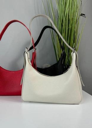 Женская кожаная сумочка, стильная сумка из натуральной кожи, маленькая бежевая сумка на плече1 фото