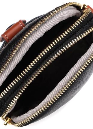 Удобная сумка трапеция для женщин из натуральной кожи vintage 22269 черная4 фото
