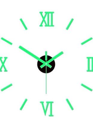 Настінний годинник, що світиться в темряві, рімський колір салатовий diy зроби сам 40 см