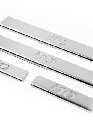 Накладки на пороги omsaline (4 шт, нерж.) для hyundai i-10 2014-2017 гг