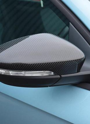 Накладки на дзеркала (2 шт, натуральний карбон) для volkswagen jetta 2011-2018 рр