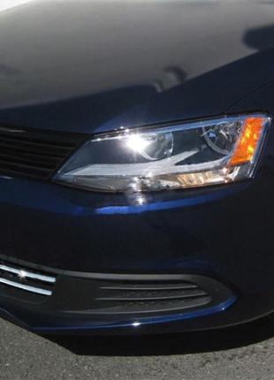 Накладки на решітку бампера 2011-2014 (2 шт., нерж) для volkswagen jetta рр