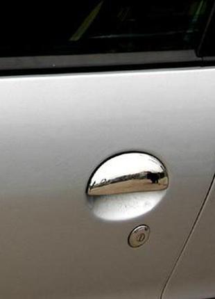 Накладки на ручки (нерж) 2 штуки, carmos - турецкая сталь для peugeot 107