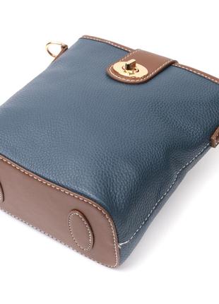 Симпатичная сумка для женщин на каждый день из натуральной кожи vintage 22346 синяя3 фото