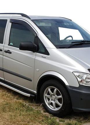 Боковые пороги fullmond (2 шт, алюм.) короткая (short) и средняя (long) для mercedes vito w639 2004-2015 гг