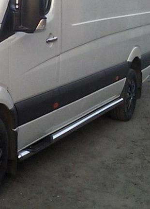 Боковые трубы (2 шт., нерж.) длинная база для opel movano 2004-2010 гг