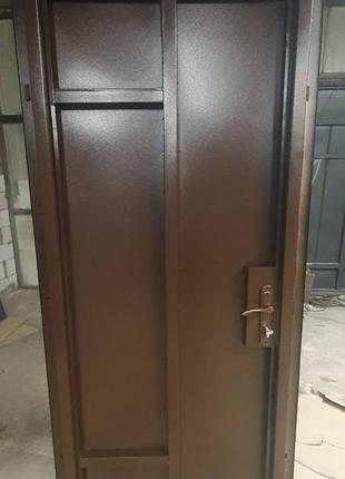 Двери металлические "однолистовые коричневые" 900*1800 мм/ технические двери тамбурные от производителя2 фото