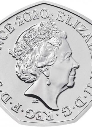Великобритания › королева елизавета ii 50 пенсов, 2020 выход из европейского союза  №1402 фото