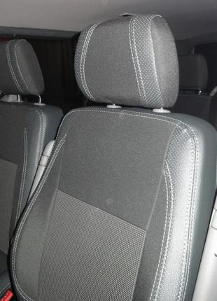 Авточехлы (кожзам и ткань, premium) полный салон и передние (2 и 1) для volkswagen t5 caravelle 2004-2010 гг