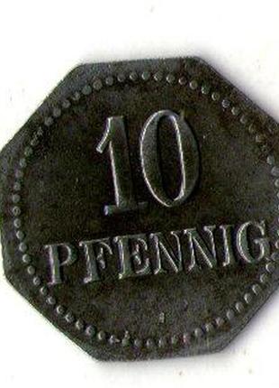 Німеччина - германия 10 пфеннингов 1917 нотгельд  железо  №212
