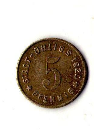 Німеччина - германия 5 пфеннингов 1920 нотгельд железо   №926