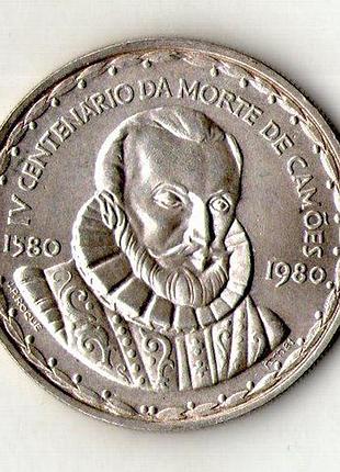 Португалия 1000 эскудо, 1981 400 лет со дня смерти луиса де камоэнса серебро 0.925, 17g, ø 34mm №632