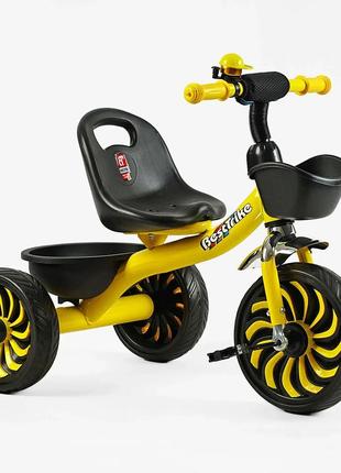 Детский трехколёсный велосипед с корзинкой best trike sl-12754 желтый