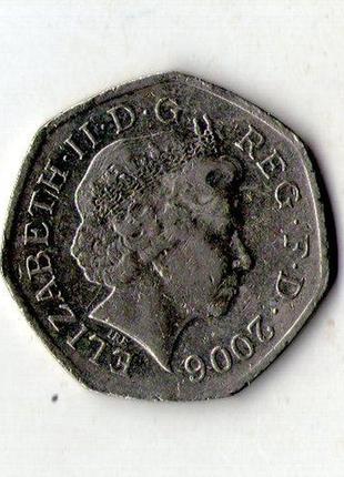 Великобритания › королева елизавета ii  50 пенсов, 2006 героический акт  №15662 фото