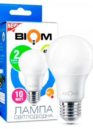 Світлодіодна лампа biom bt-510 10w e27 4500k а60 (груша)1 фото