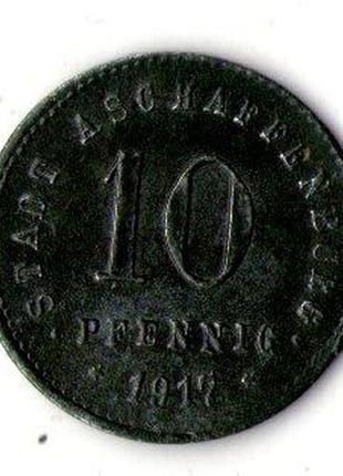Німеччина - германия 10 пфеннингов 1917 нотгельд цинк  №1299