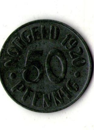 Німеччина - германия 50 пфеннингов 1920 нотгельд цинк №235