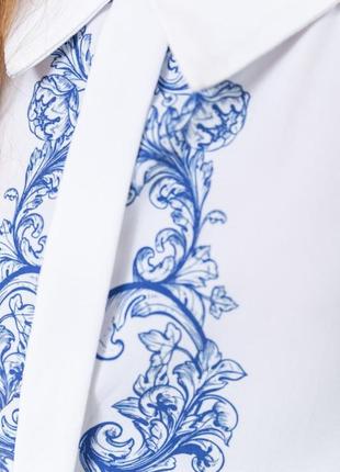 Блузка нарядная для девочек, цвет бело-синий, 172r026-16 фото