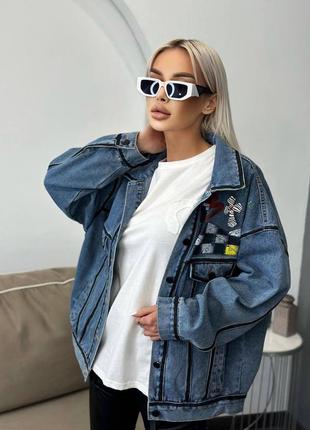 Жіноча джинсова куртка chrome hearts
