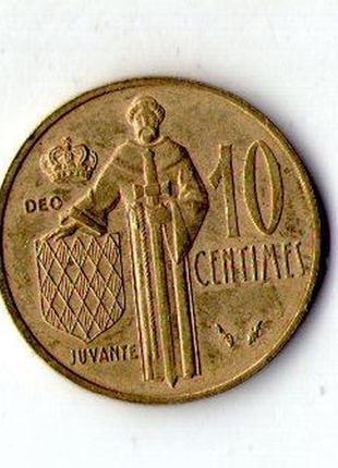 Монако 10 франков 1976 год принц  ренье iii  №11822 фото
