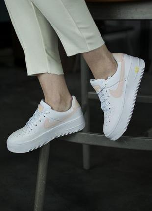 Жіночі кросівки nike air force white/orange 2.0