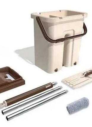 Швабра ледащо з отжимающим відром mop scratch з віджимом