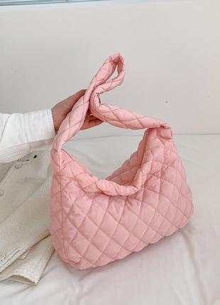 Сумка велика з ручками, жіноча містка сумка шопер світло-рожева