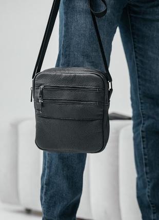 Мужская каркасная барсетка, вместительная сумка из натуральной кожи, кожаный мессенджер3 фото